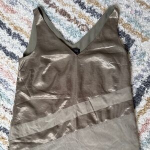 Silky mixed-media tank top